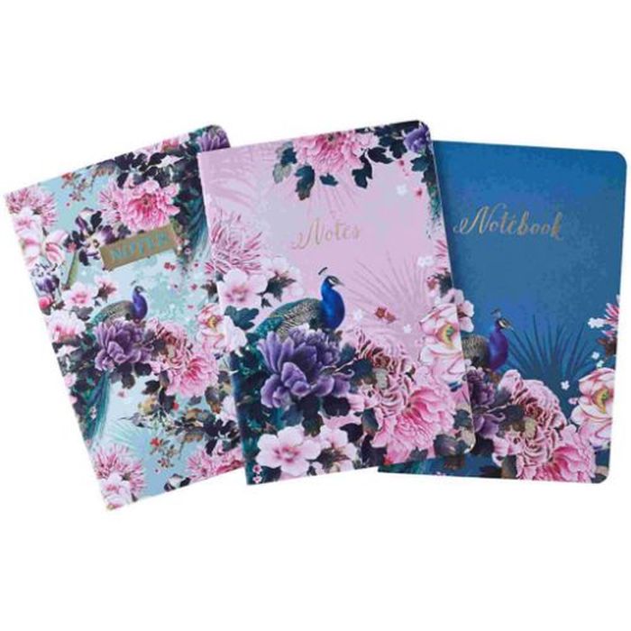 3 Pack Exquisite Peacock A5 Notebook