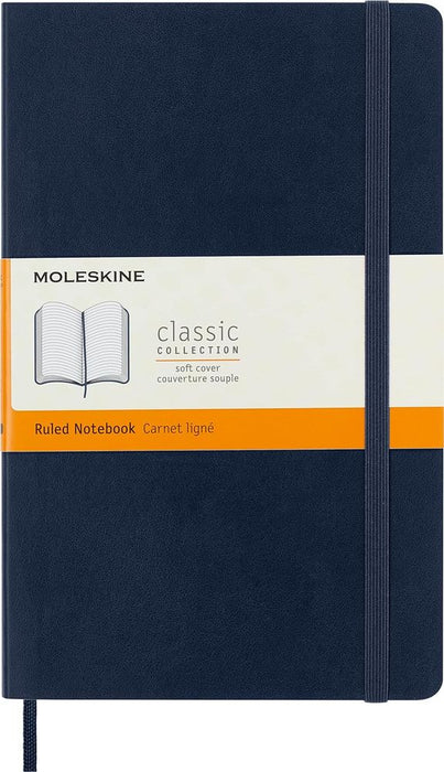 Moleskine Classic : Large Notebook, Ruled, Sapphire Blue (Soft Cover)