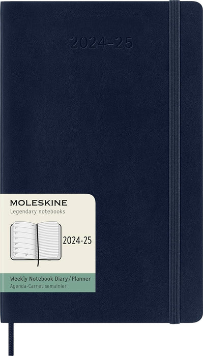 2025 18M Large Weekly Notebook (Moleskine: Blue Softcover)