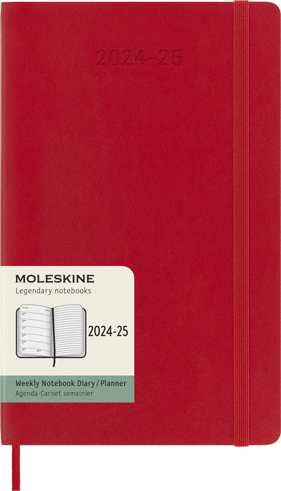 2025 18M Large Weekly Notebook (Moleskine: Red Softcover)