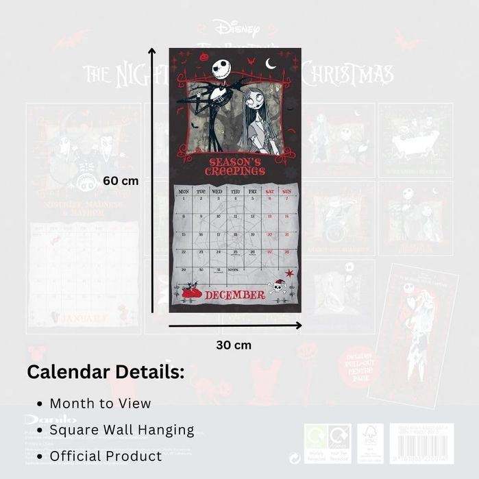 Official The Nightmare Before Christmas Square Calendar 2025