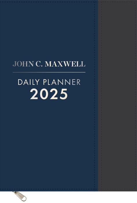 2025 John C. Maxwell Diary - Daily Planner Navy and Grey A5 (Imitation Leather with Zip)