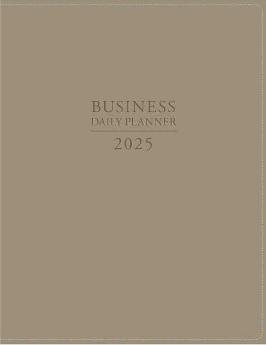 2025 Business Diary - Daily Planner Taupe A4 (Imitation Leather)