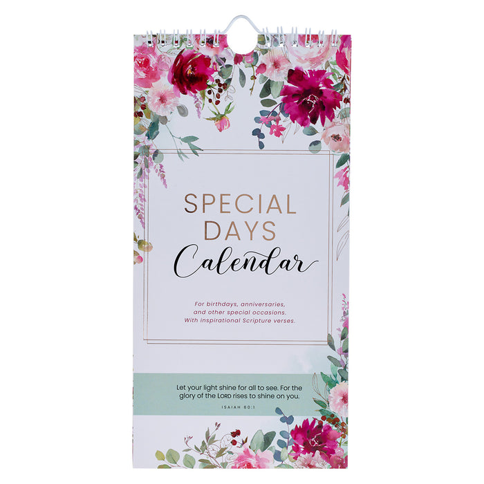 Flowers Special Days Calendar (Isaiah 60:1)