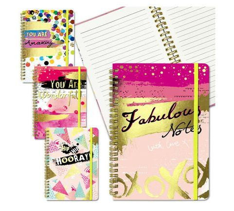 Spiral-bound A5 Notebook Pack of 4 - Pink